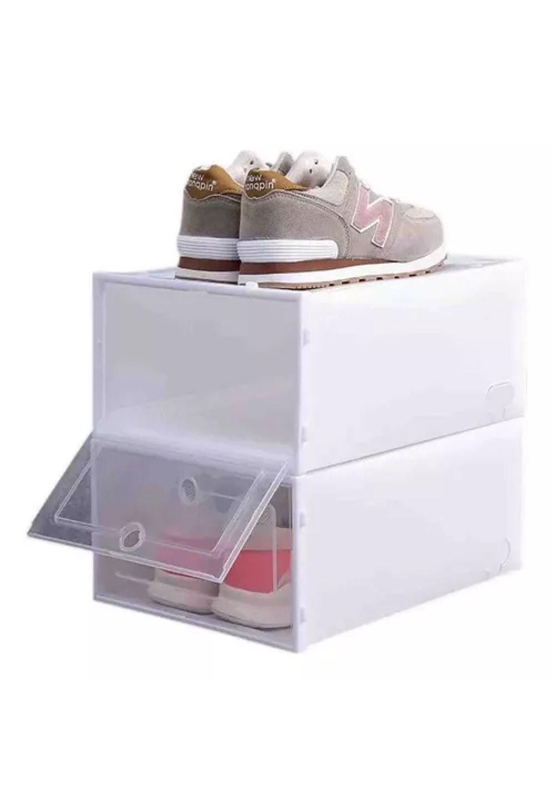 Pack de 6 cajas de zapatos organizadoras apilables-5