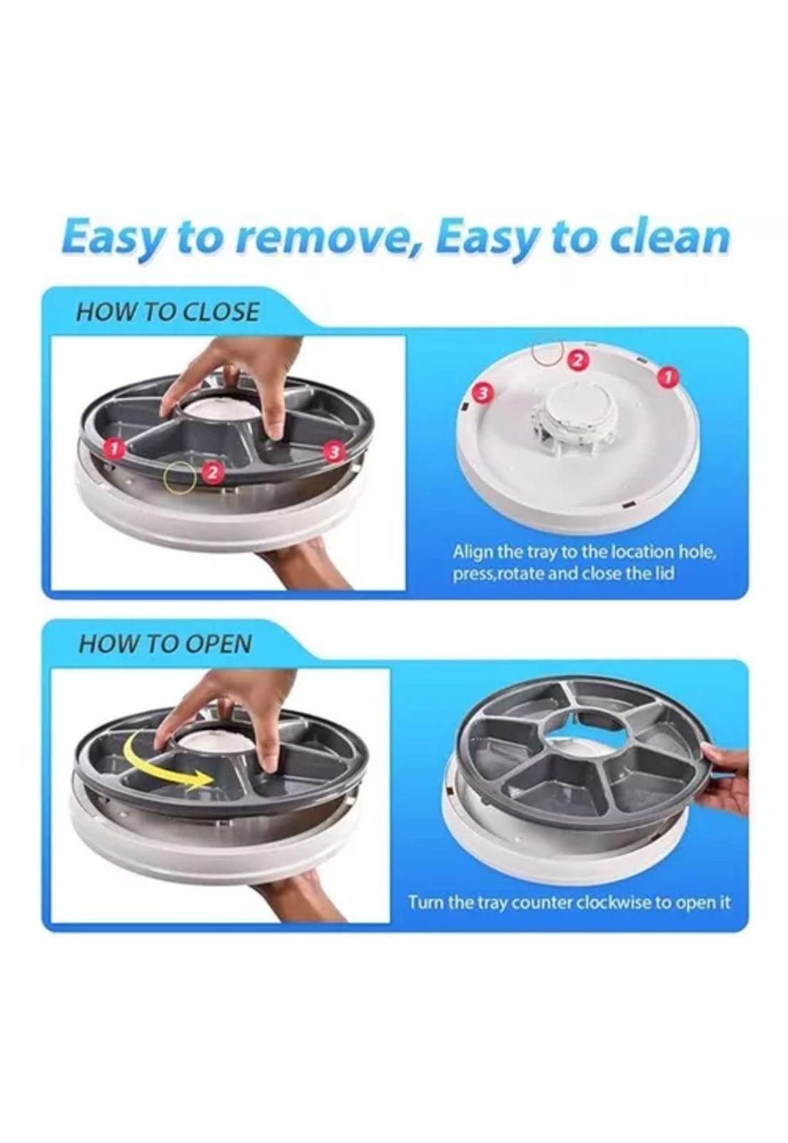 Dispensador automático de alimento para perros y gatos, blanco-5