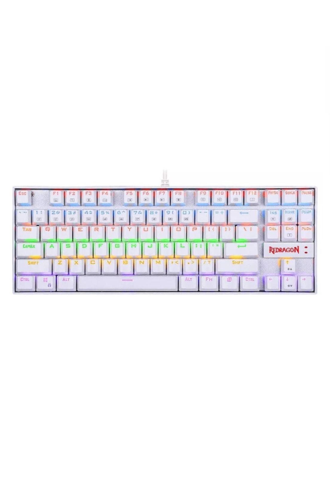 Teclado Gamer Redragon Kumara K552 Rainbow Blanco Español Latinoamérica-2