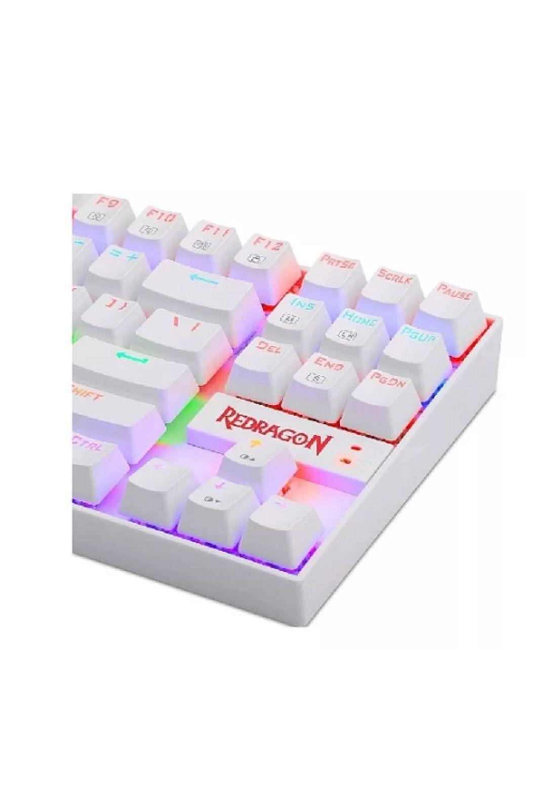Teclado Gamer Redragon Kumara K552 Rainbow Blanco Español Latinoamérica-3