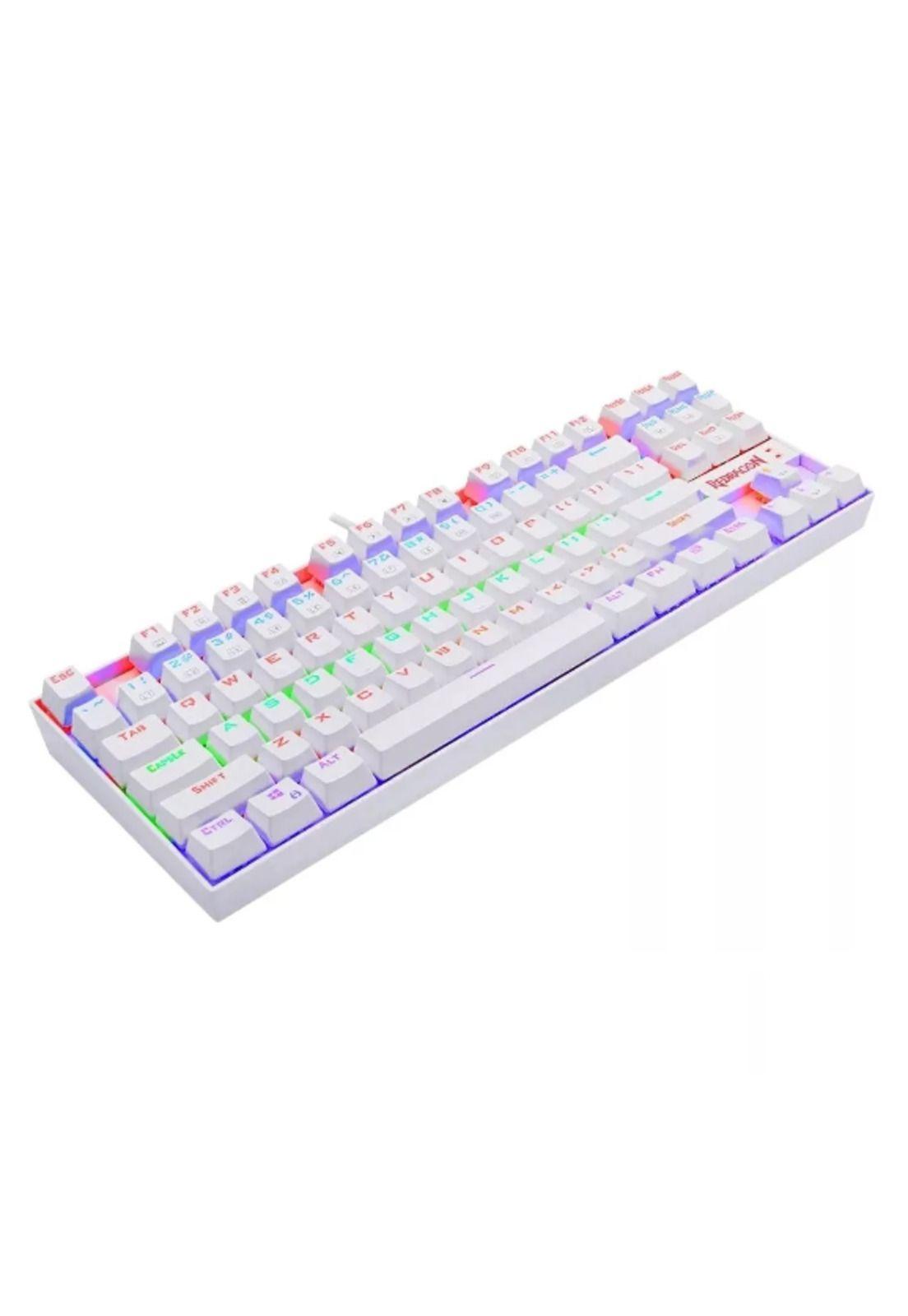 Teclado Gamer Redragon Kumara K552 Rainbow Blanco Español Latinoamérica-4