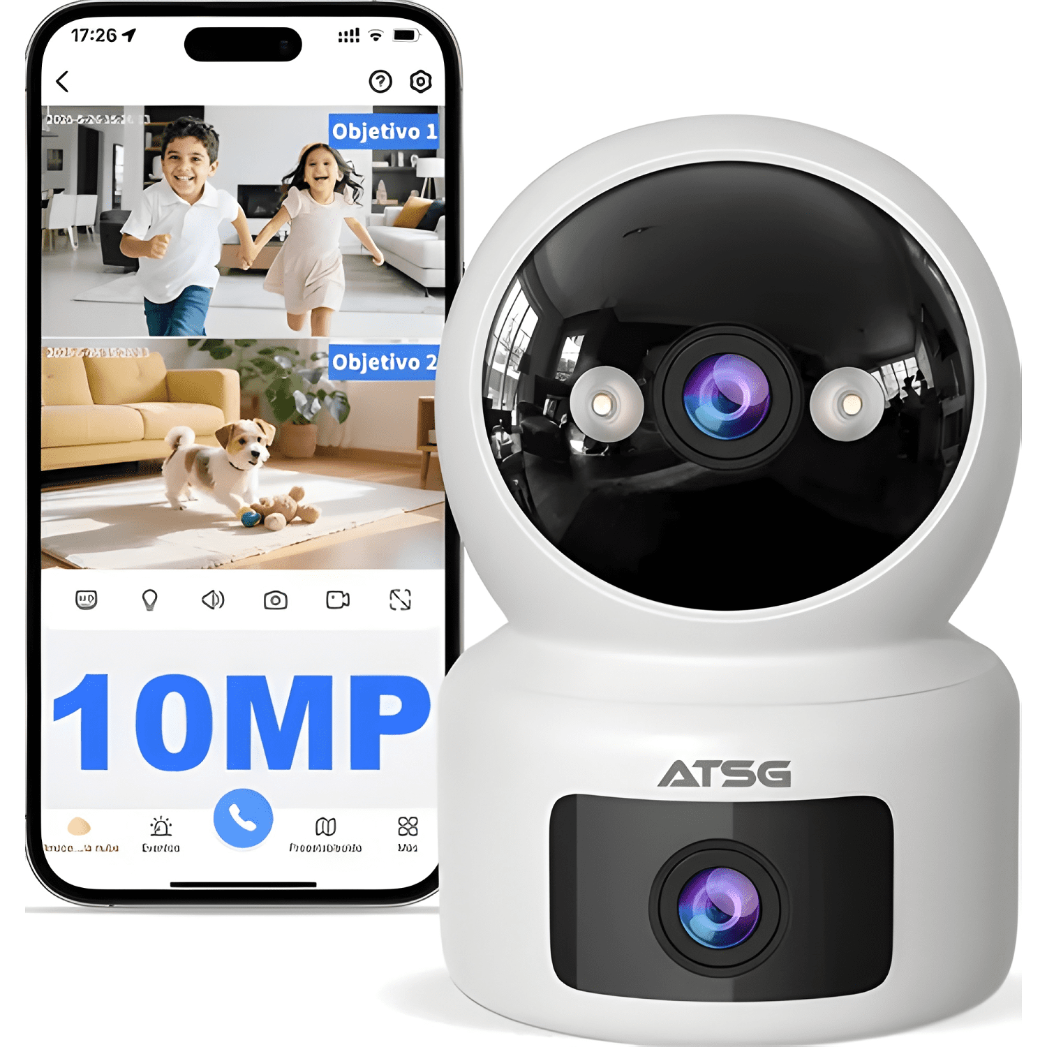 Atsg® 10mp Wifi Doble Lente Cámara de Seguridad 2.4/5ghz-0