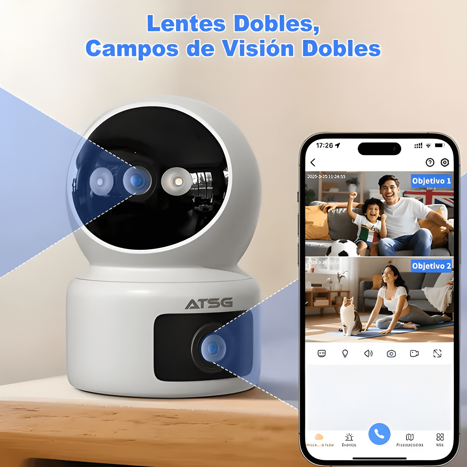 Atsg® 10mp Wifi Doble Lente Cámara de Seguridad 2.4/5ghz-2
