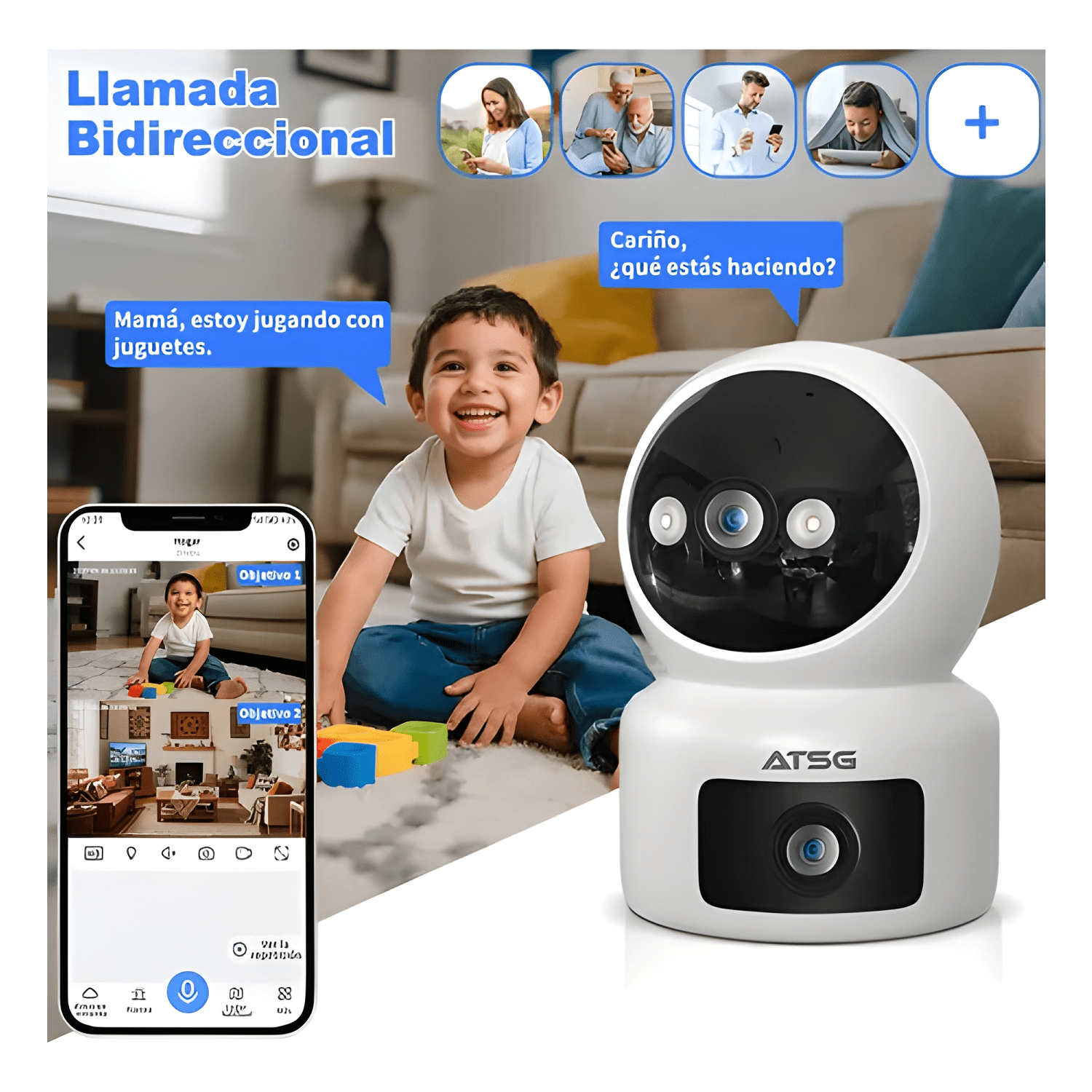 Atsg® 10mp Wifi Doble Lente Cámara de Seguridad 2.4/5ghz-4