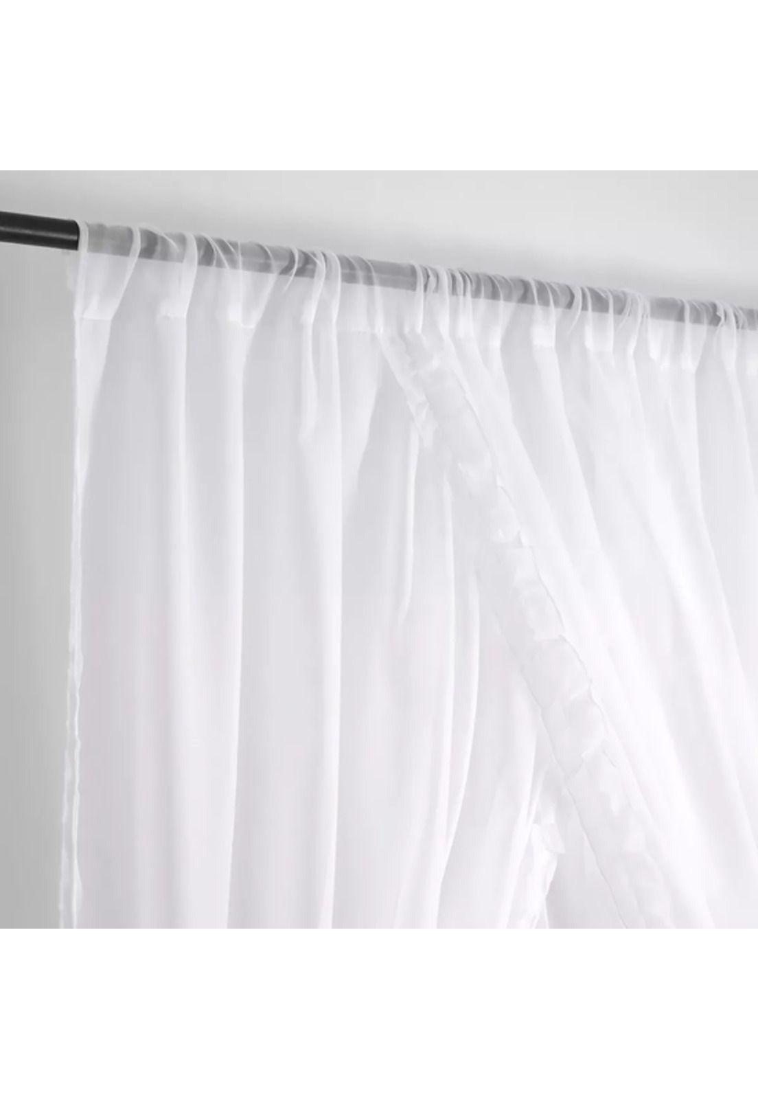 Velo romántico visillo 3 paños 200x220cm blanco-2