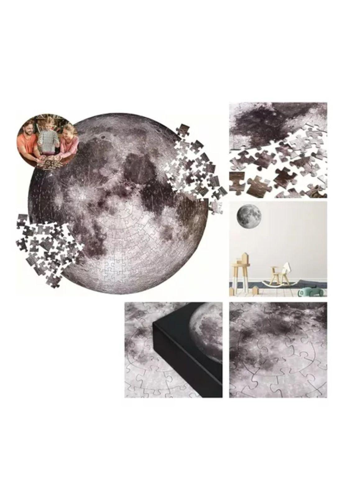 Rompecabezas redondo luna pcs juguete educativo gris-5