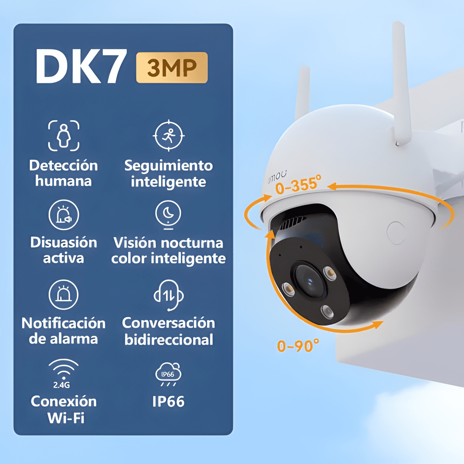 Imou Cámara Seguridad Dk7 Exterior Wifi 3mp Detección Plus-1