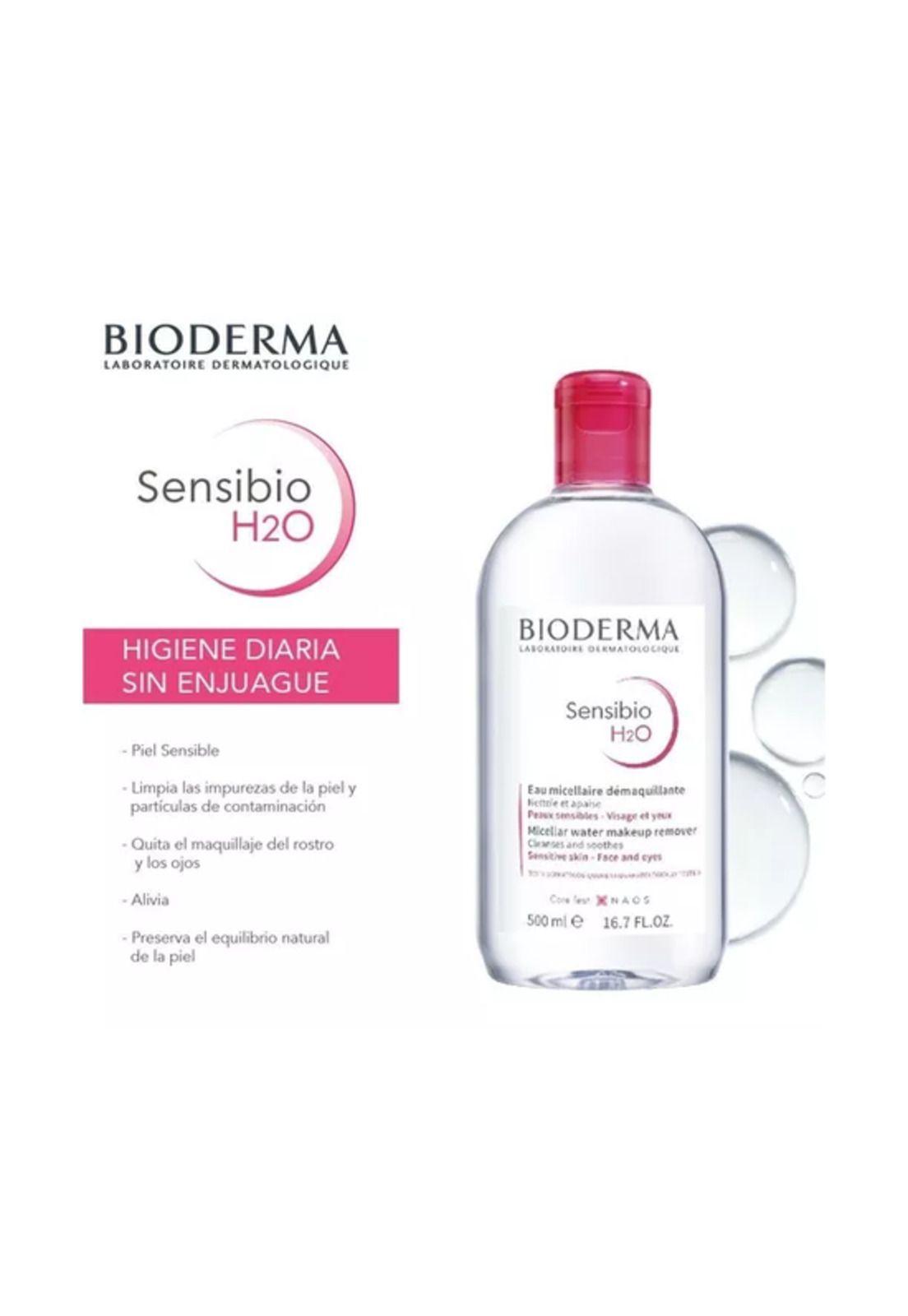 Agua micelar Bioderma Sensibio H2O para rosacea piel sensible 500ml-2