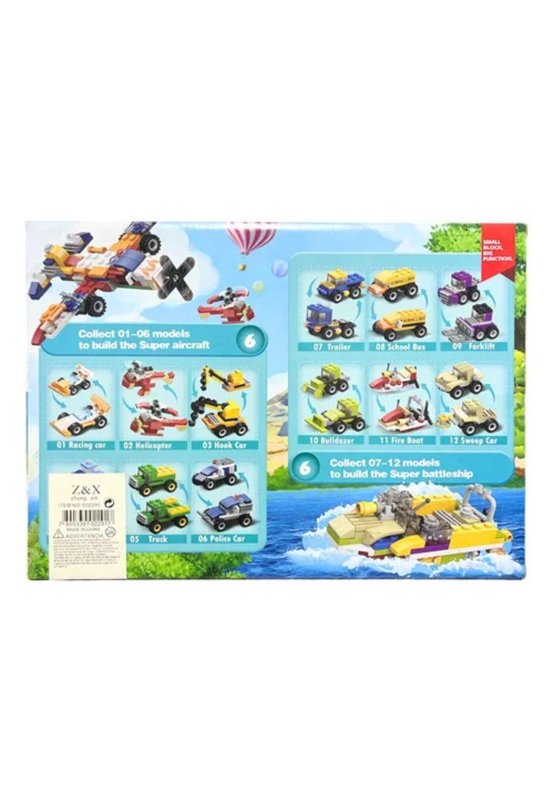 Bloques de construcción figuras de transporte 6 en 1-2