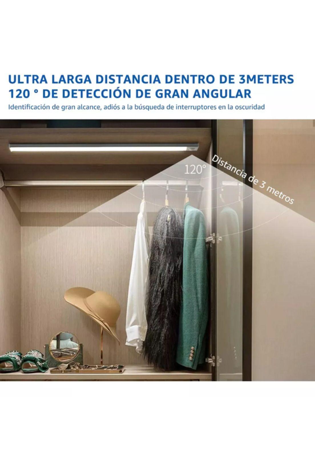 Luz clóset barra con sensor movimiento 30cm lámpara armario blanco-5