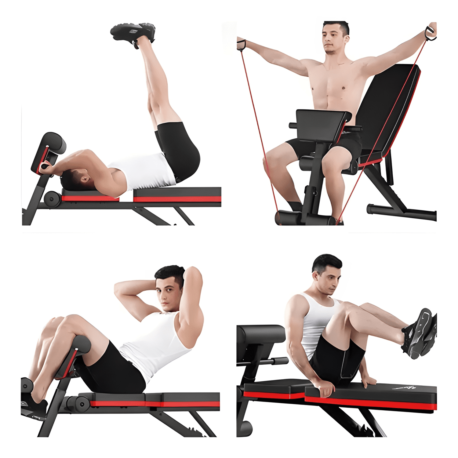 Banco abdominales plegable Izi Life 45 funciones negro #15-0