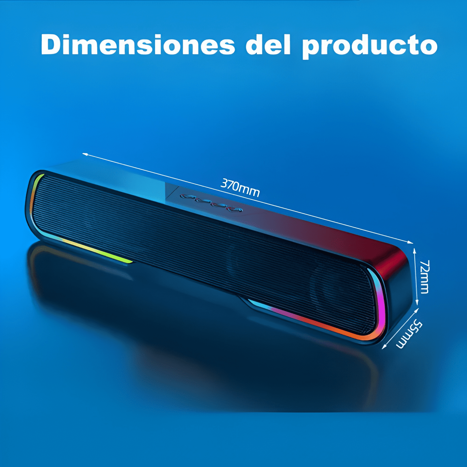 Soundbar parlante gamer bluetooth luces rgb 1200mah Negro #2-2