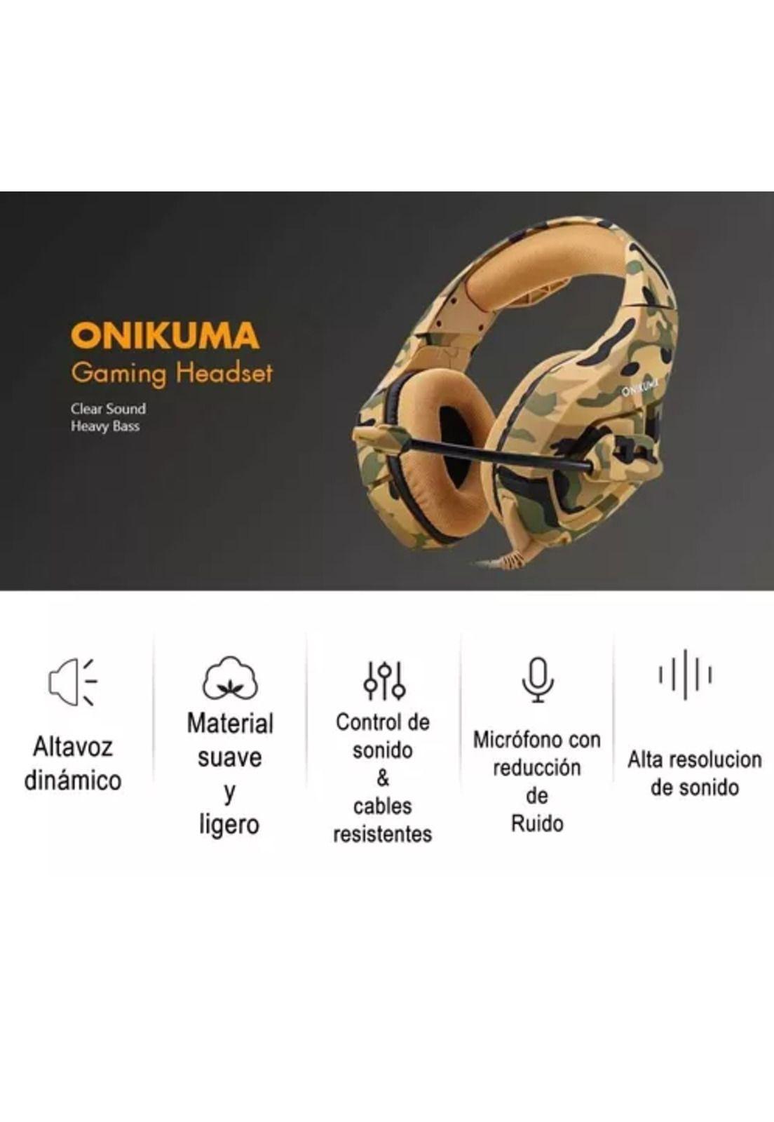 Auriculares gamer inalámbricos Onikuma K1-B camouflage yellow-7