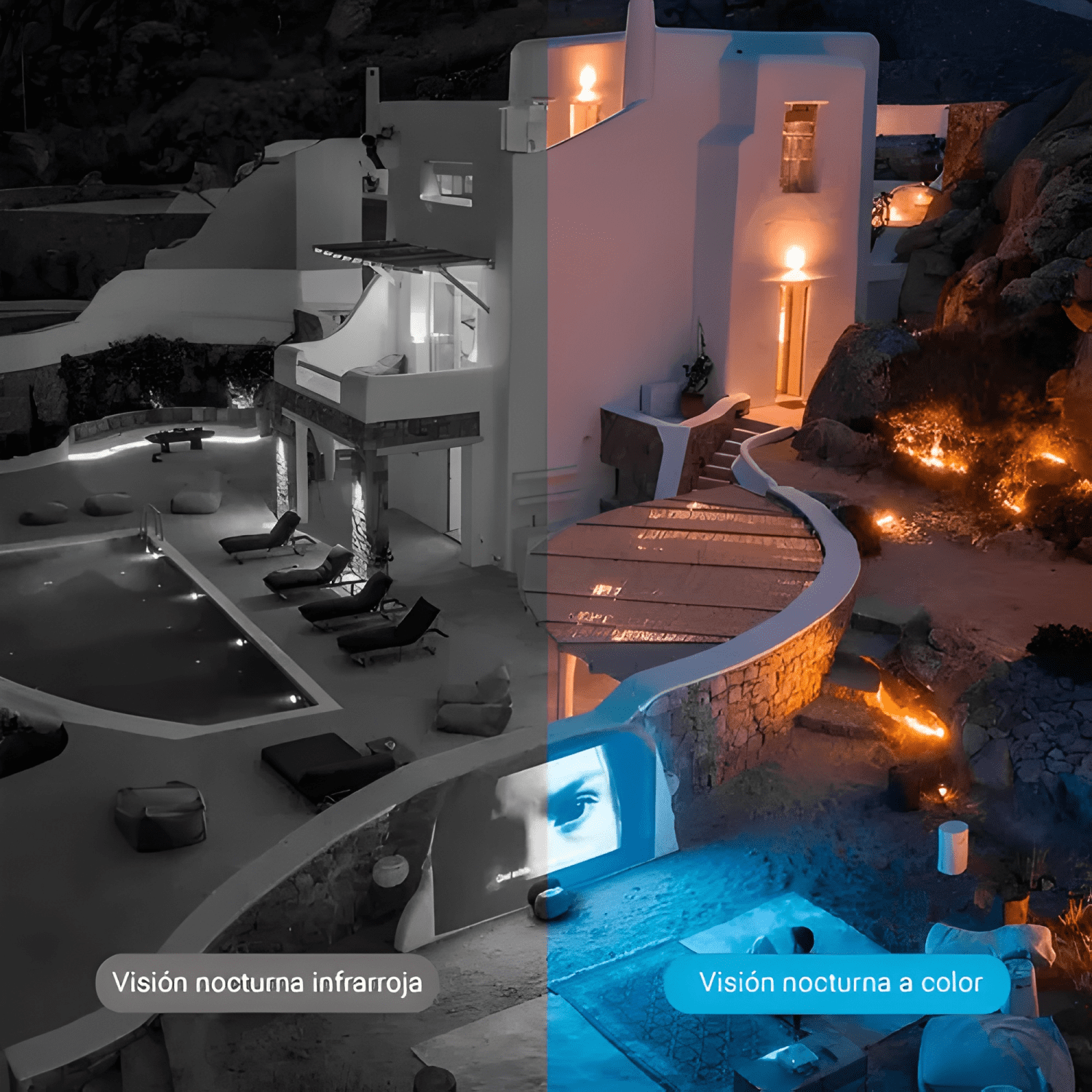 Cámara de Seguridad Kolke PTZ 4MP 2.4G Inalámbrica Visión-3