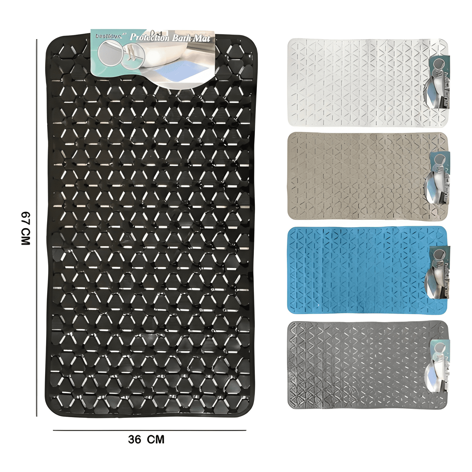 Alfombra De Baño Para Ducha Tina Antideslizante 68x36cm #2-0