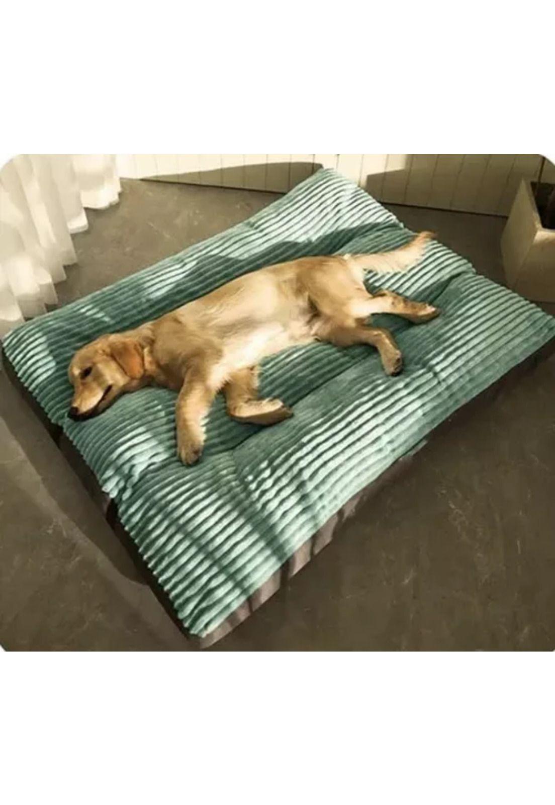 Cama ortopédica antiestrés premium 110 cm para perros verde-2