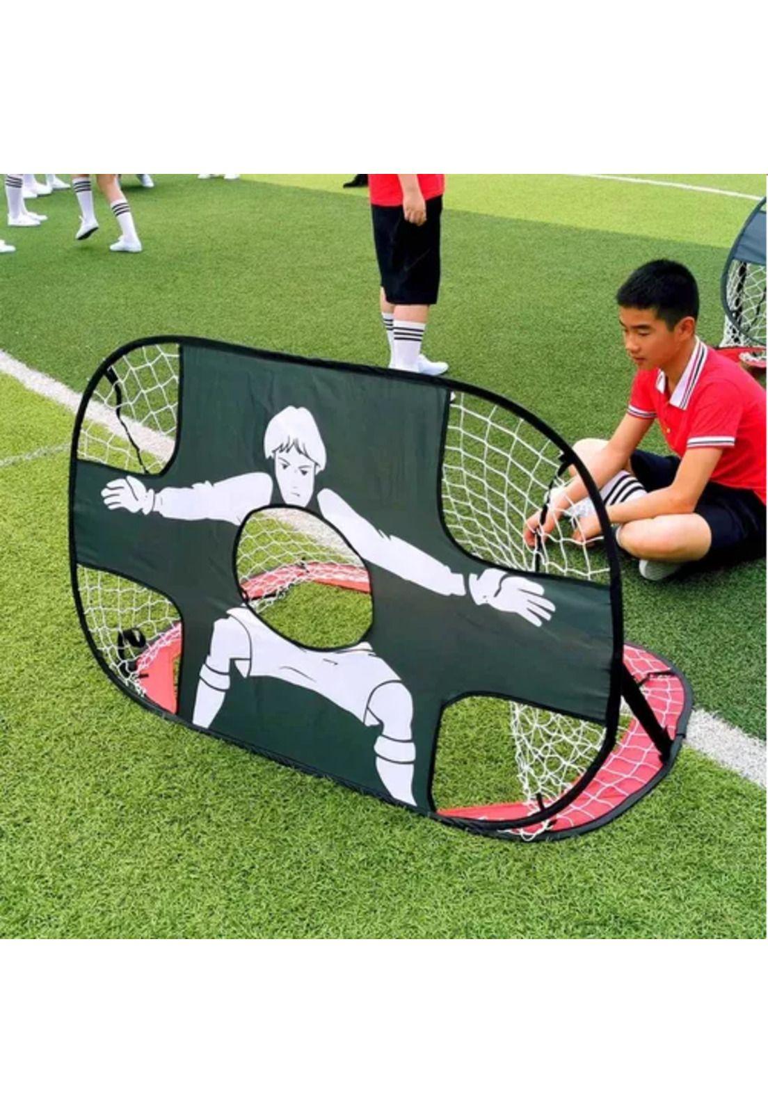 Portería arco de fútbol 5 tiros, doble uso entrenamiento negro-3