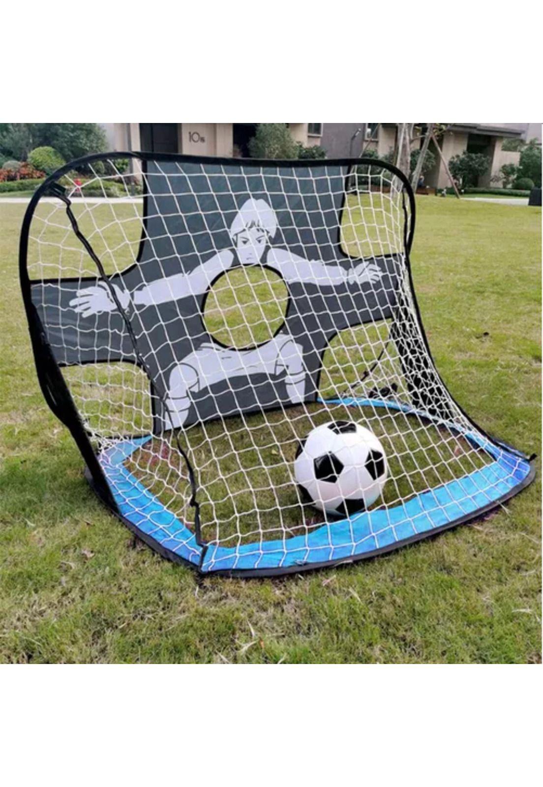 Portería arco de fútbol 5 tiros, doble uso entrenamiento negro-5