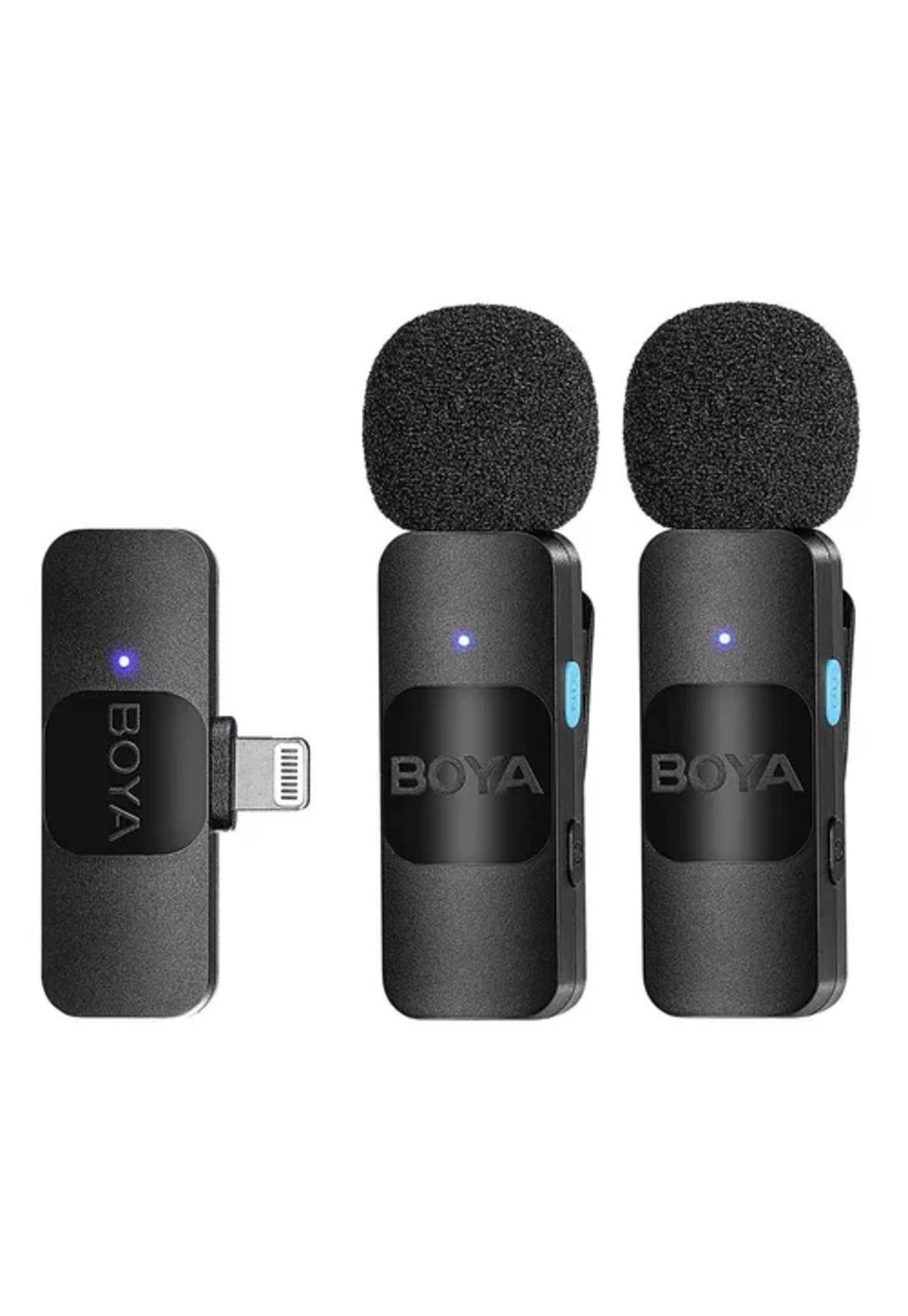 2 micrófonos inalámbricos de solapa Lavalier Boya BY-V2, compatibles con iPhone-6