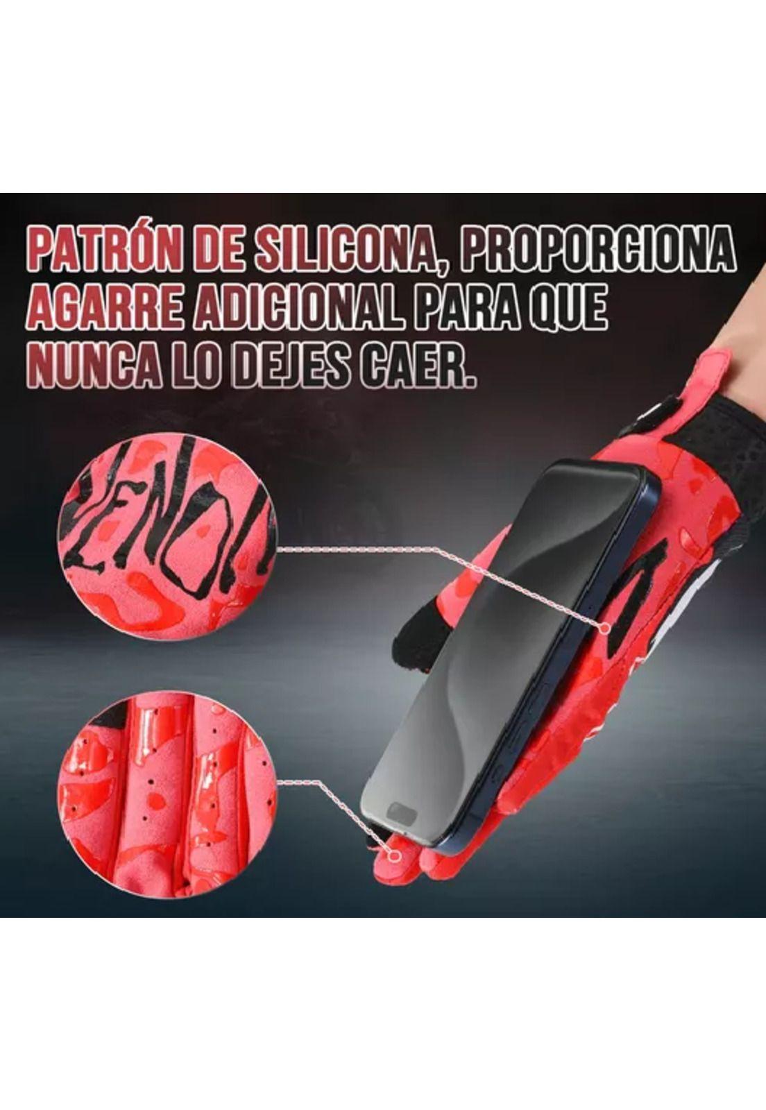 Guantes de moto con pantalla táctil para hombre y mujer, talla L, color rojo-3