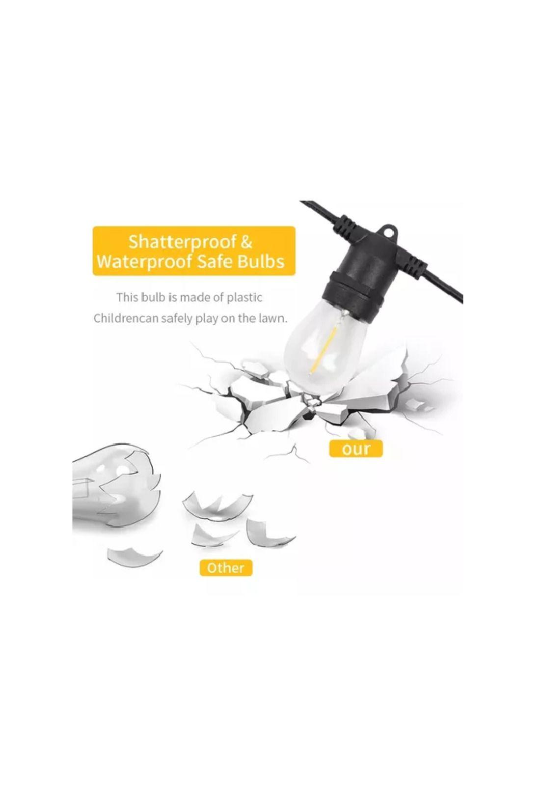Luz guirnalda solar led 10 mts 10 ampolletas luz cálida 2700k negro-3