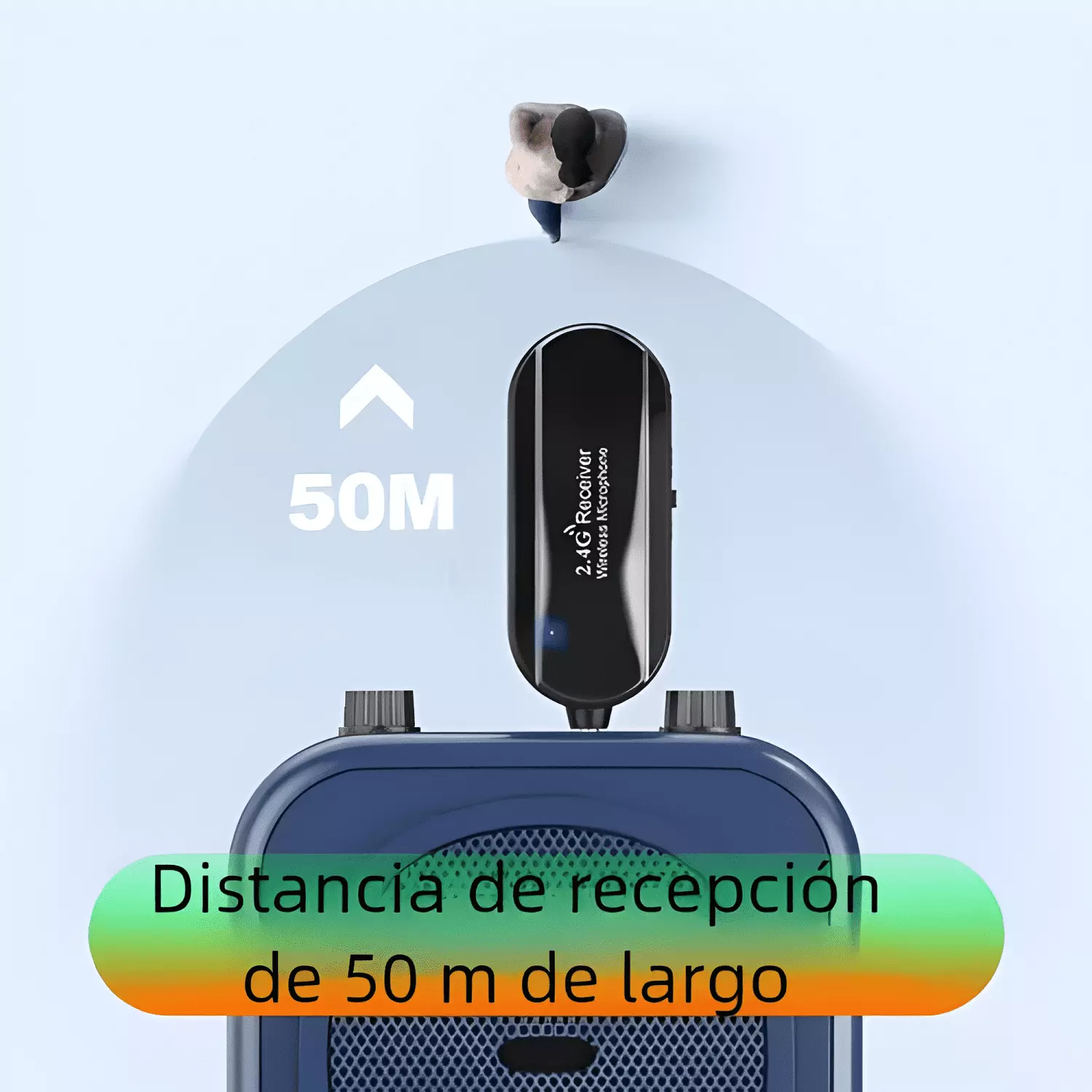 Sistema de micrófono con auriculares inalámbricos portátiles-4