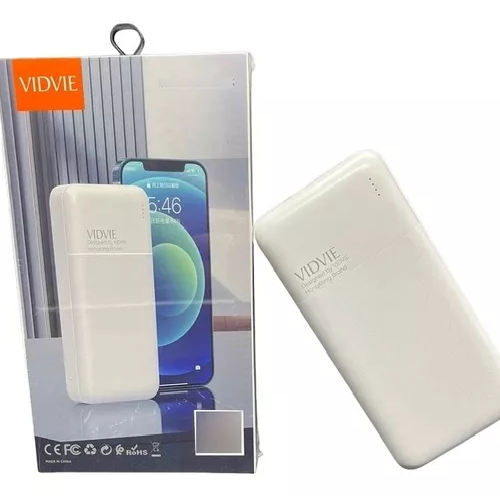Cargador portátil power bank 20000 mAh Vidvie color blanco-4