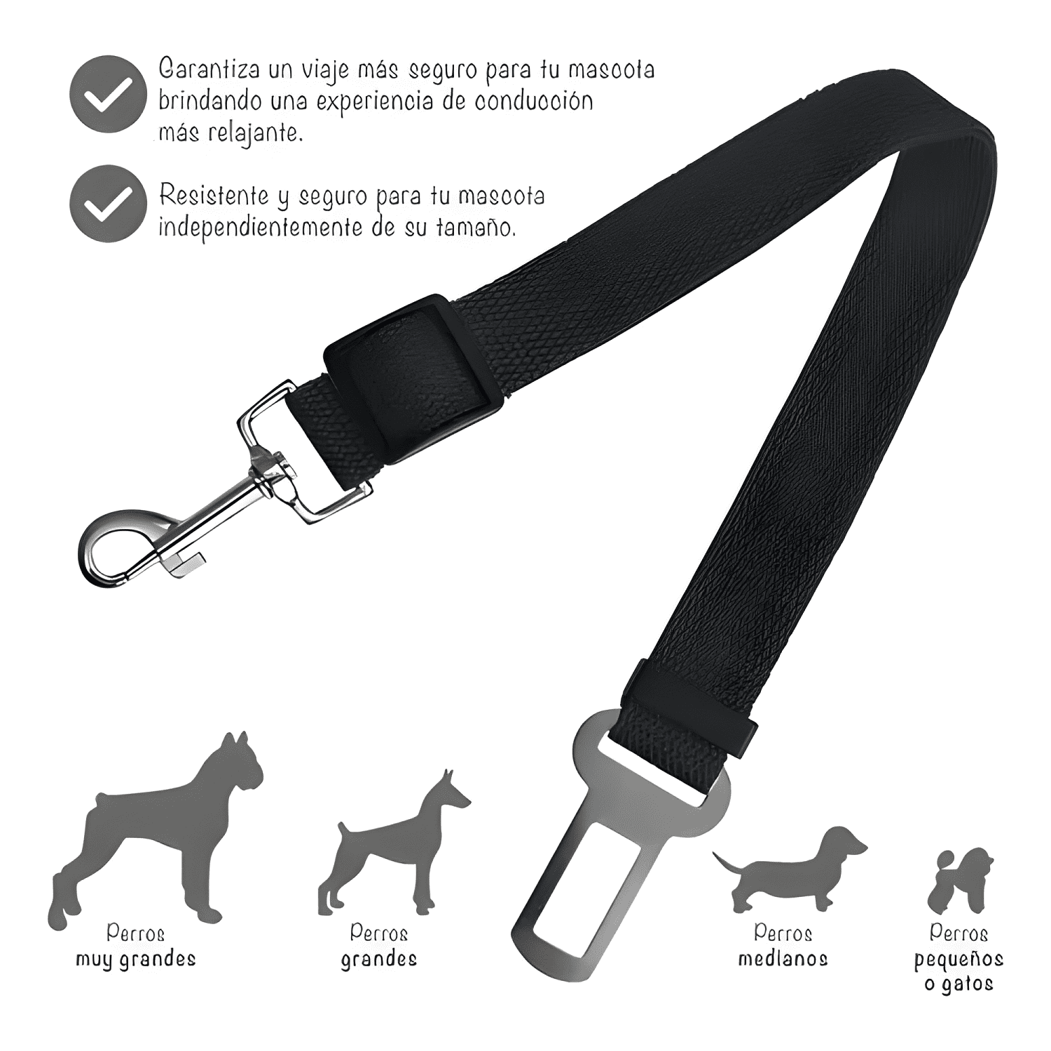 Cinturon seguridad mascota perro auto ajustable correa Azul-4