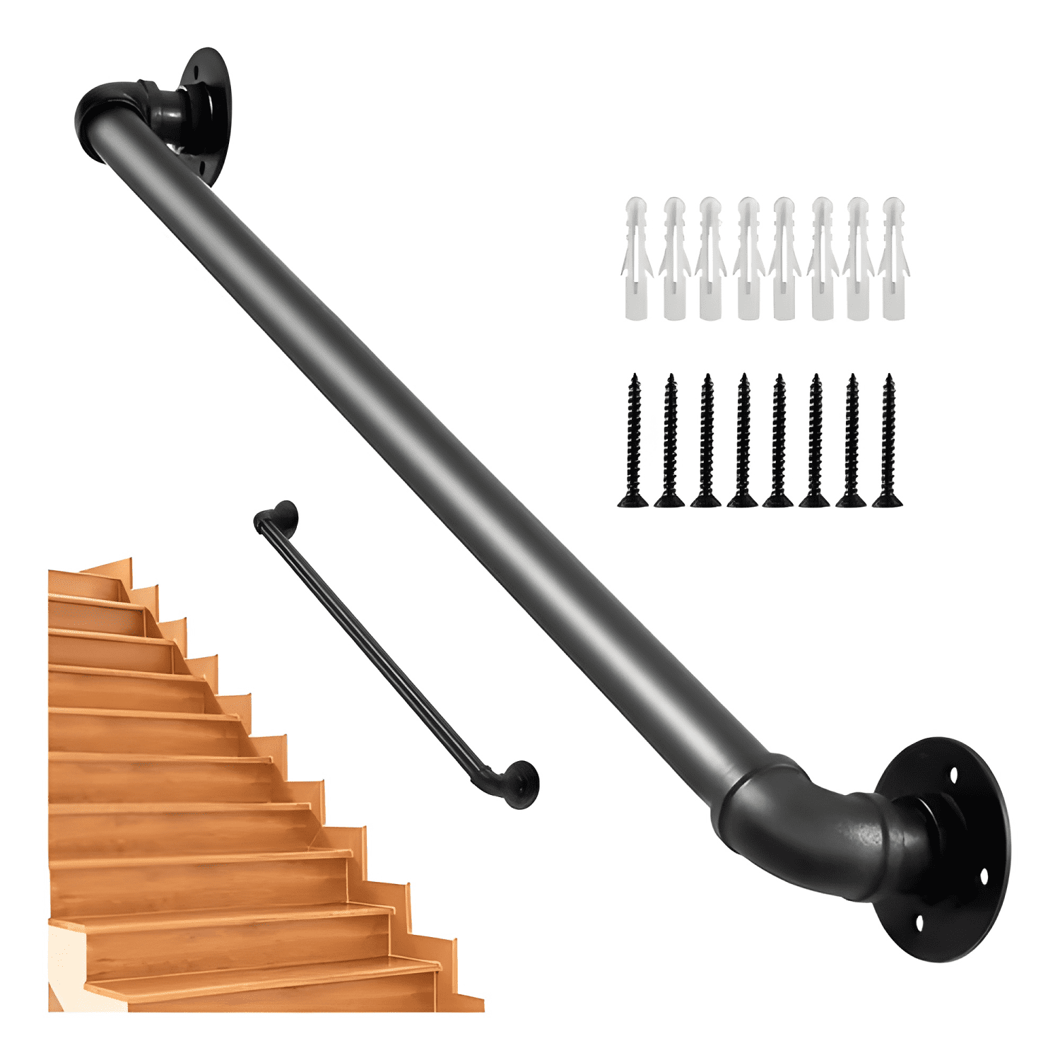Barandal pasamanos de tubo para escaleras 1 m #1-0