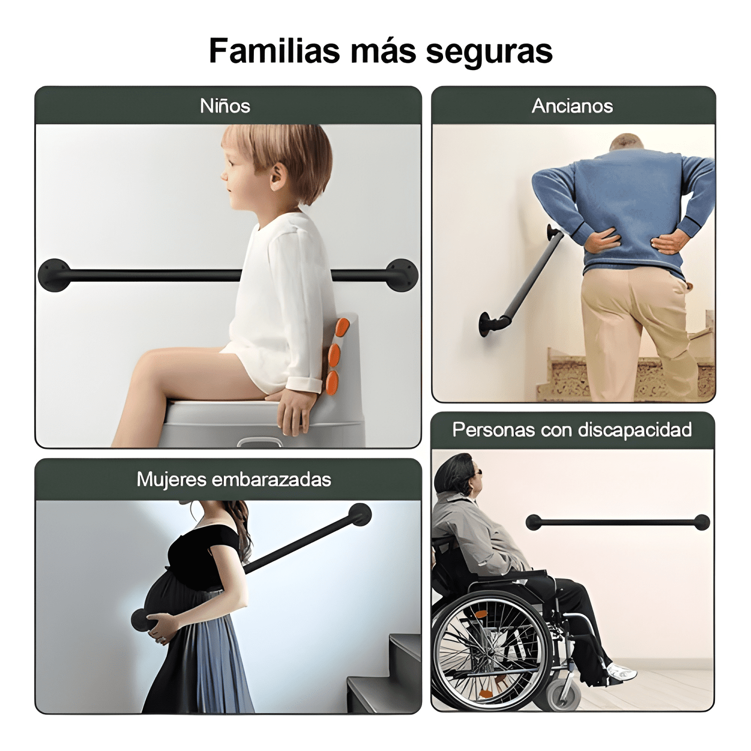 Barandal pasamanos de tubo para escaleras 1 m #1-4