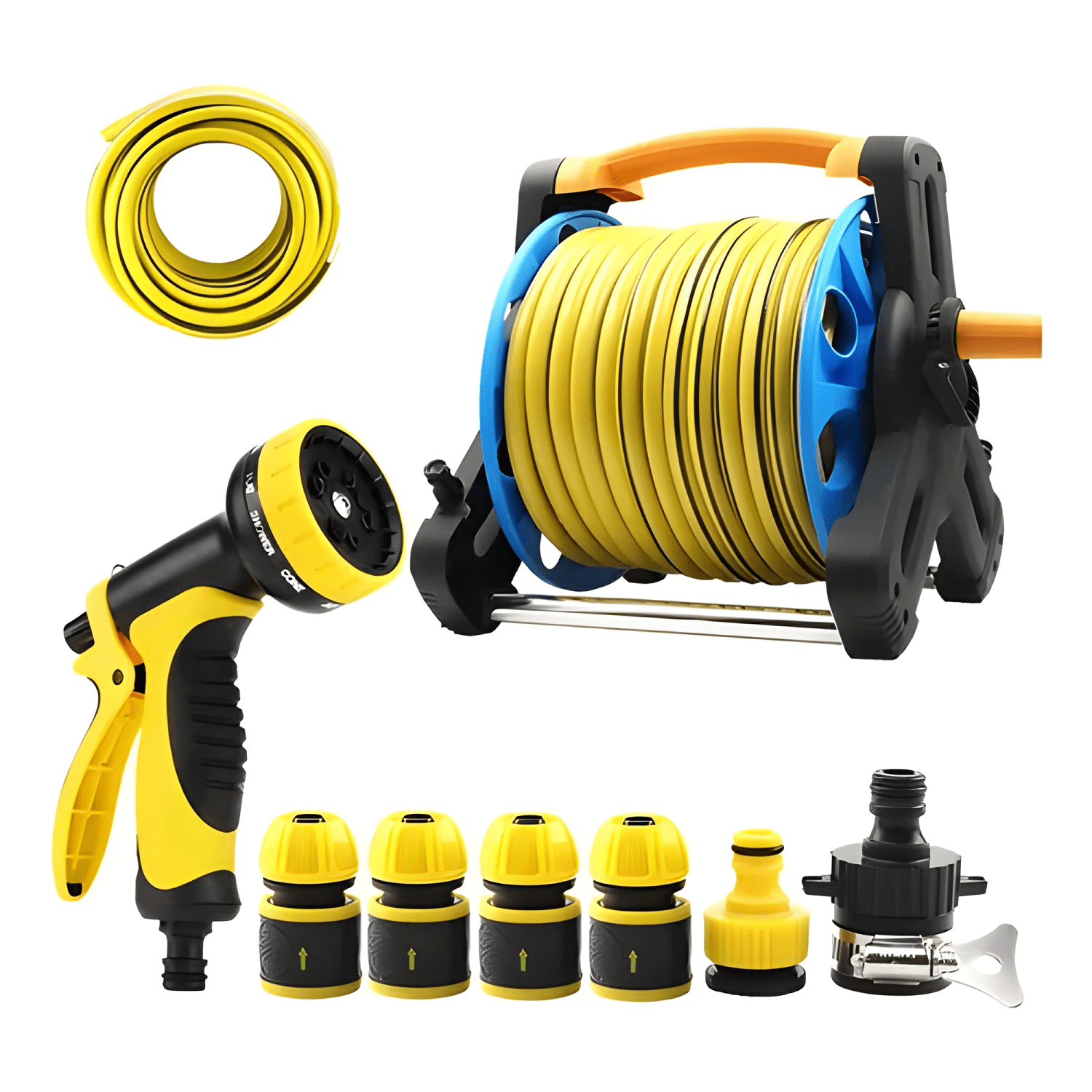 Manguera retráctil carrete y pulverizador accesorios jardín-1