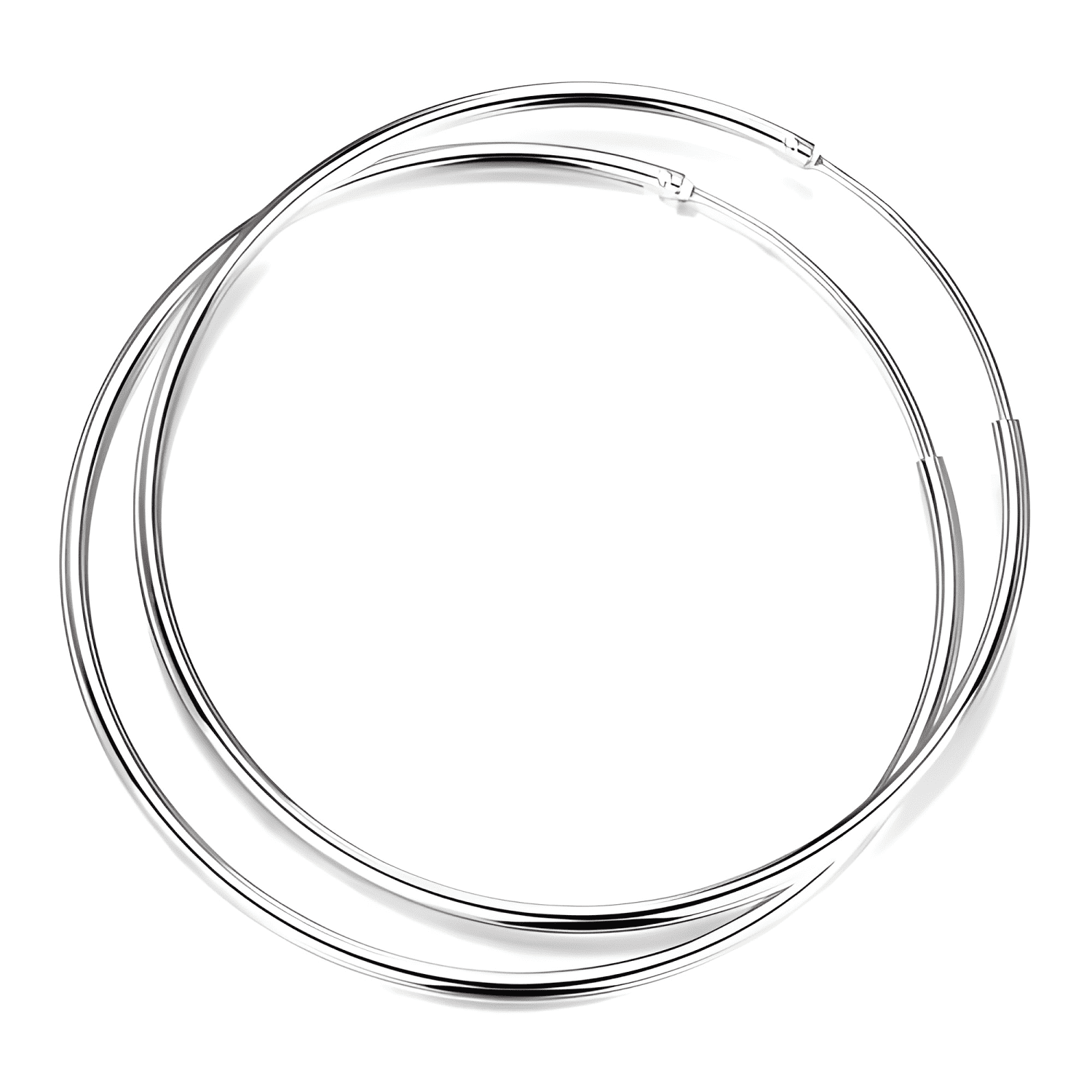 Aros De Plata 925 Argollas 45 Mm Plateado-0