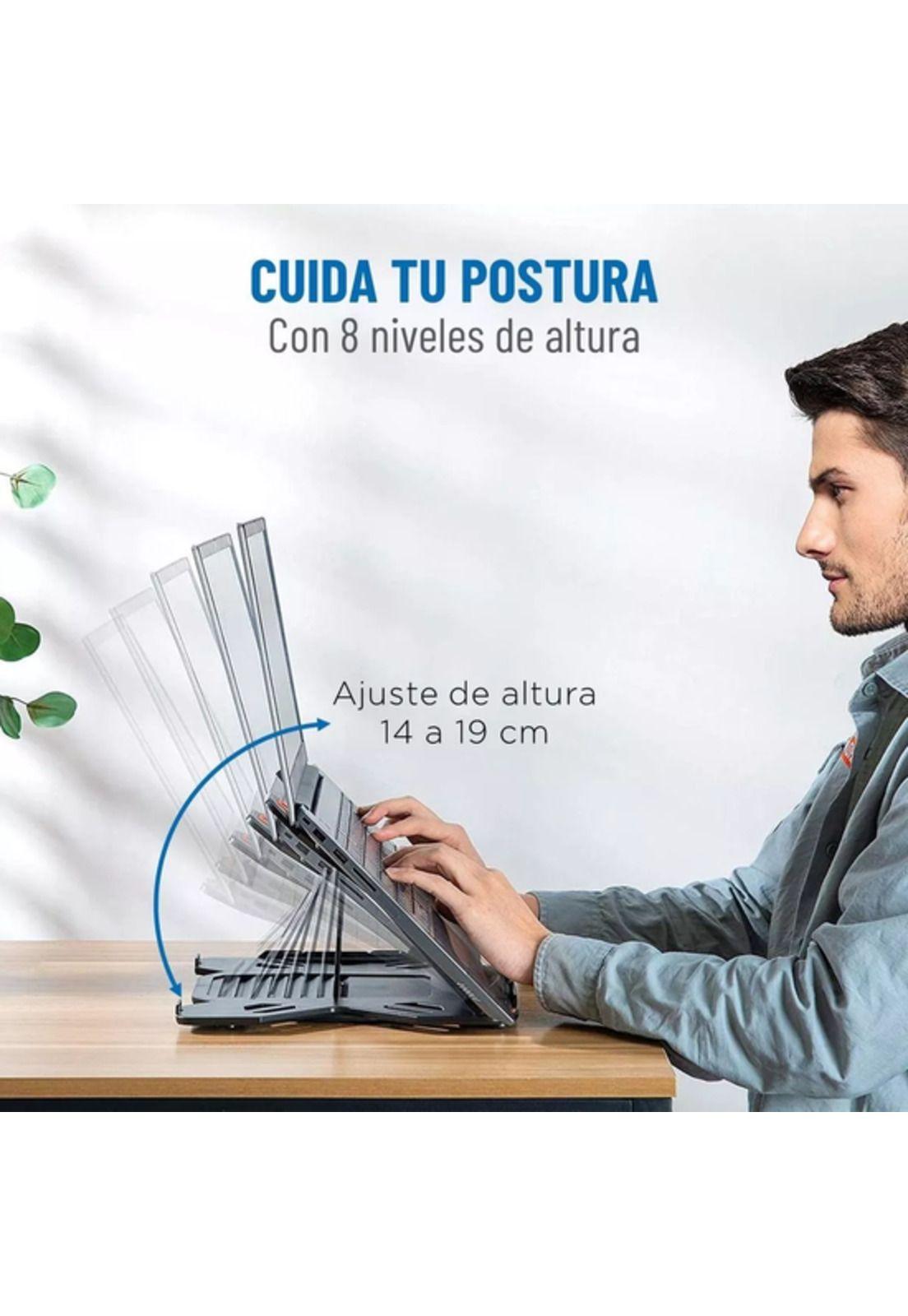 Soporte base notebook y celular ajustable hasta 17 pulgadas negro-3