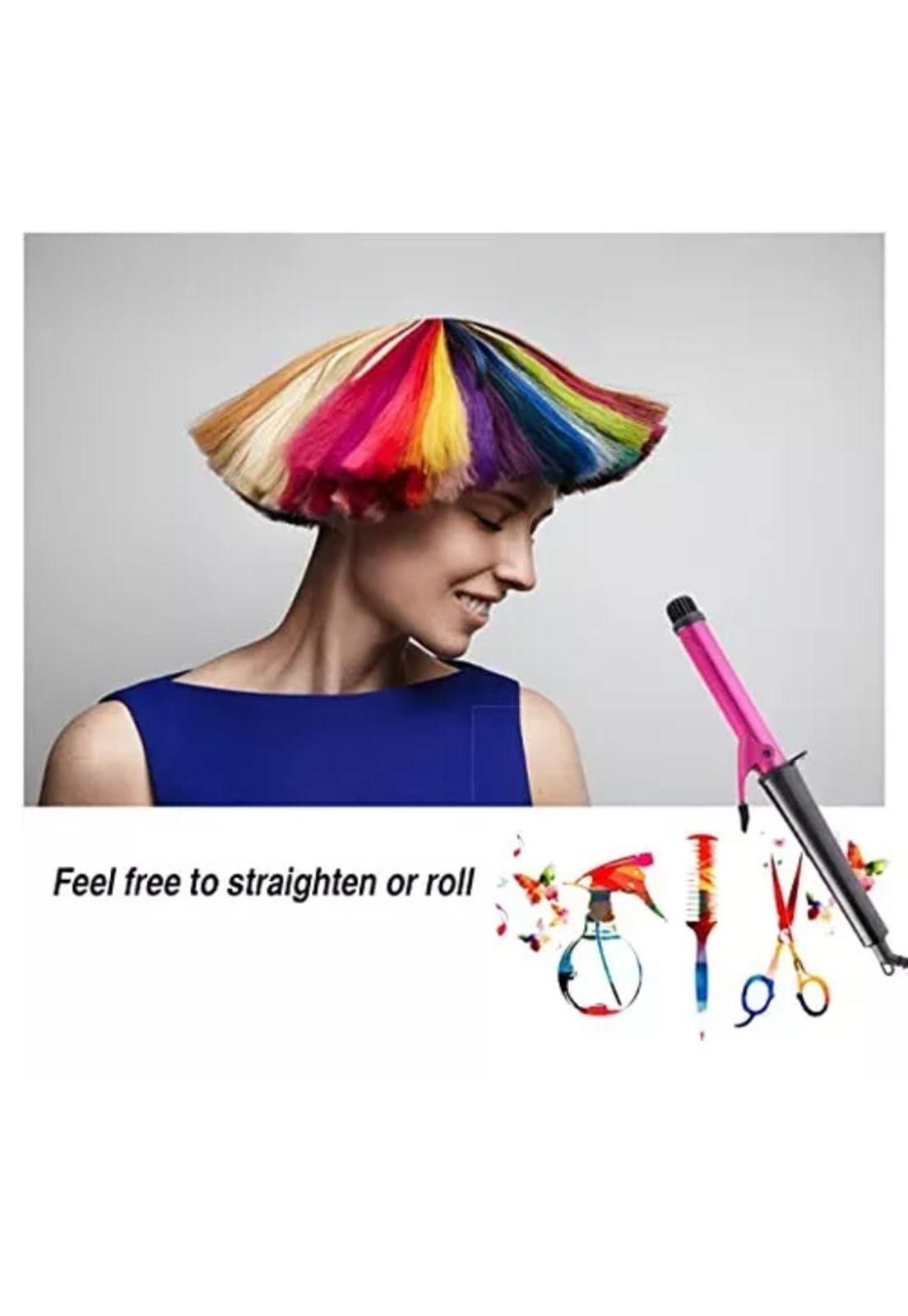Pack de 12 extensiones de cabello sintético, colores fantasía para mujer, color multicolor-7