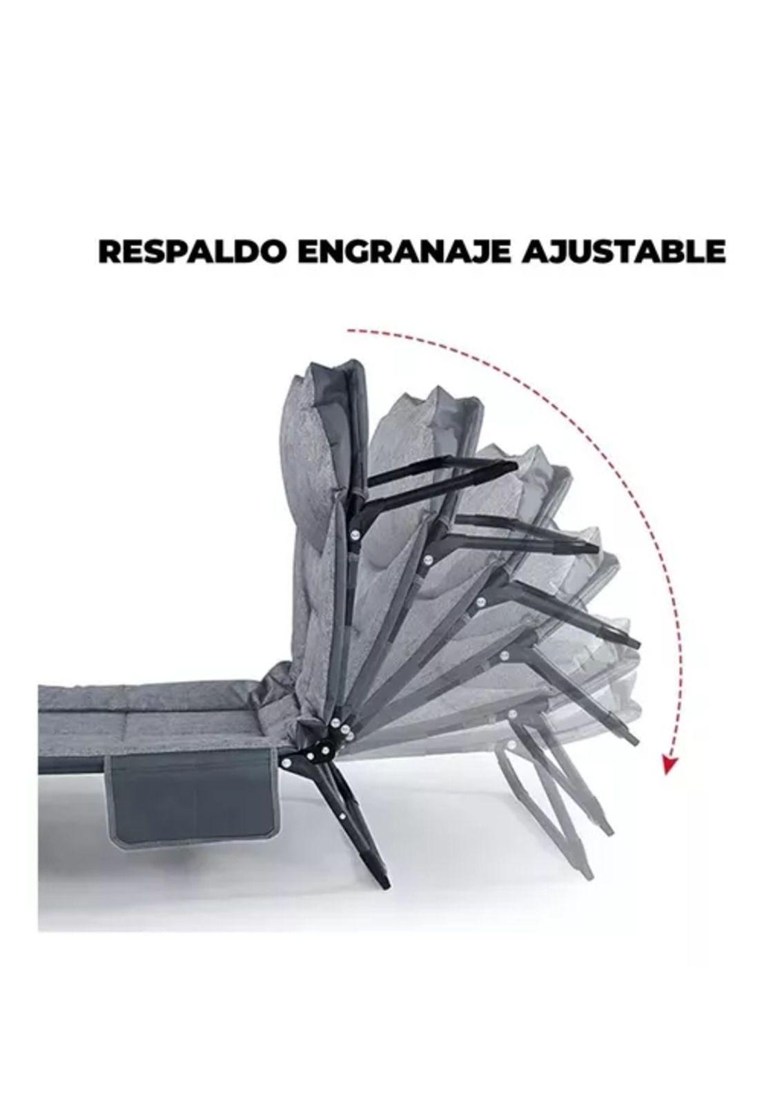 Catre/cama campaña outdoor plegable acolchado gris-2