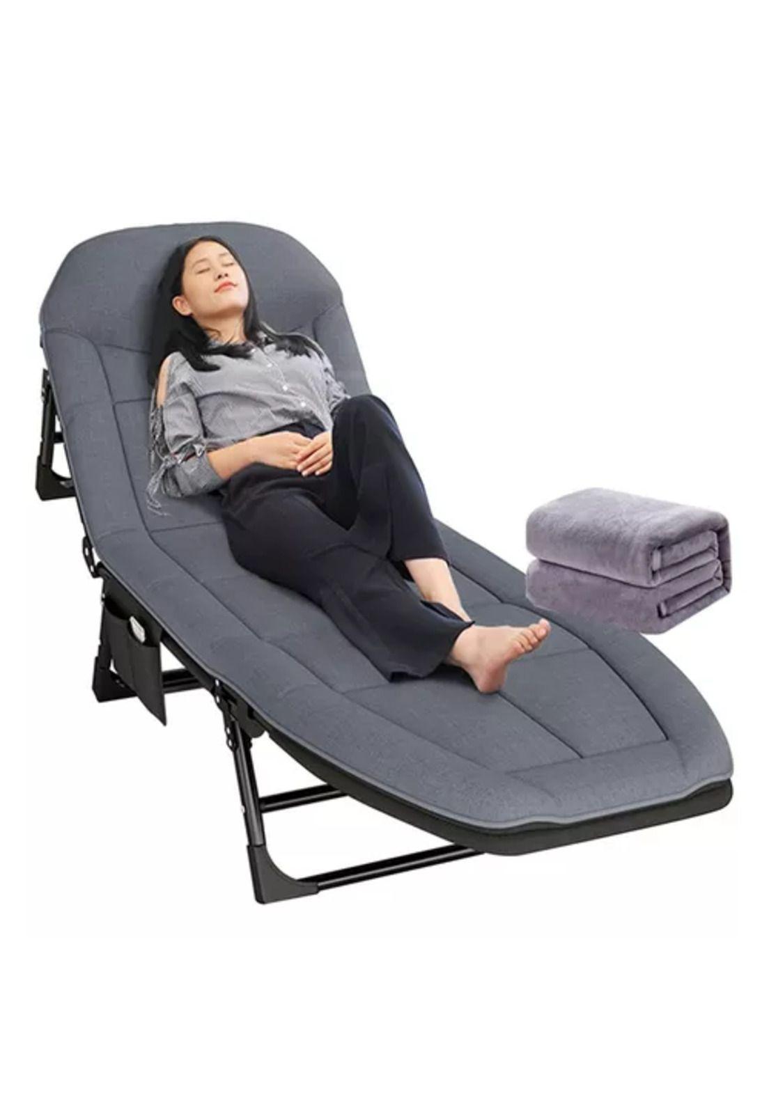 Catre/cama campaña outdoor plegable acolchado gris-5