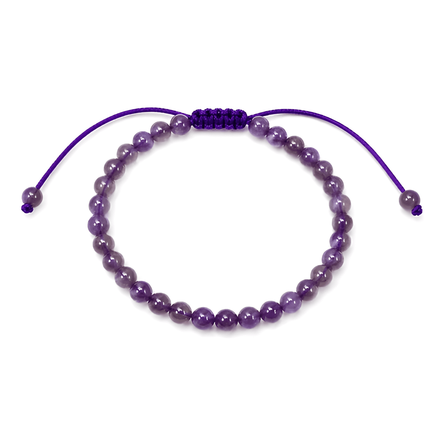 Pulsera piedra amatista natural ajustable protección-0