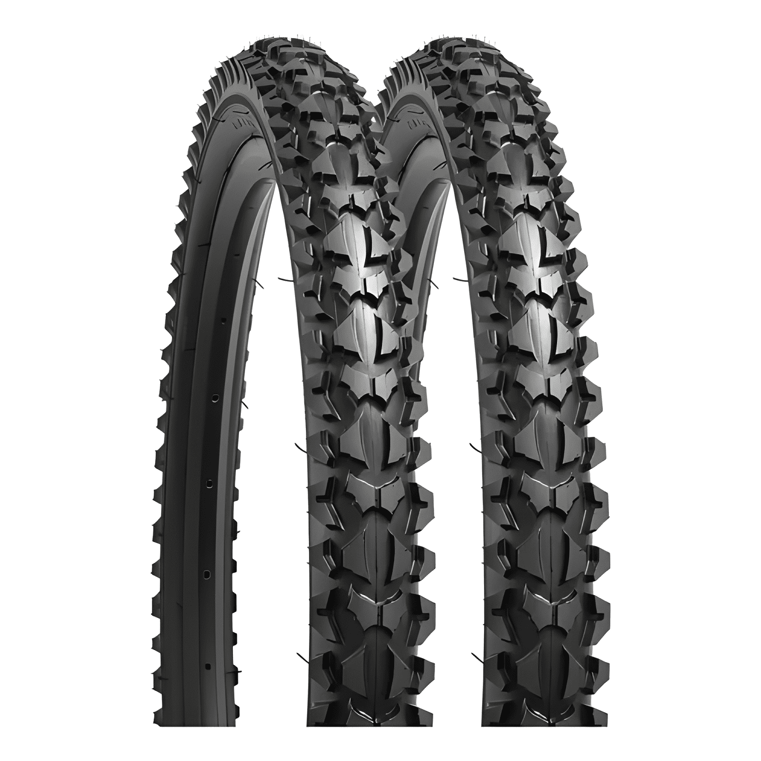 Pack 2 neumáticos bicicleta repuesto aro 20x2.125 negro-0