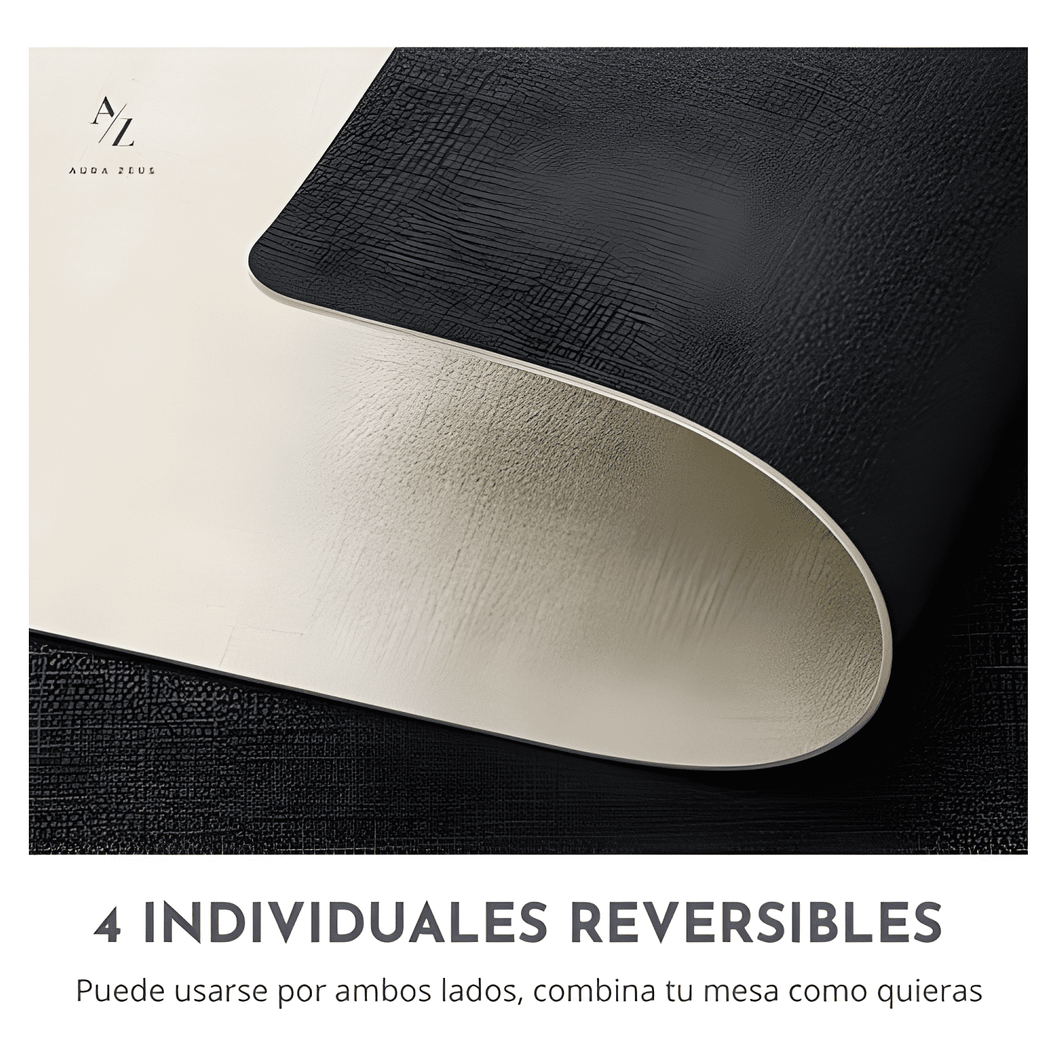 Set 4 individuales impermeable ecocuero antimancha 2 en 1 #4-2