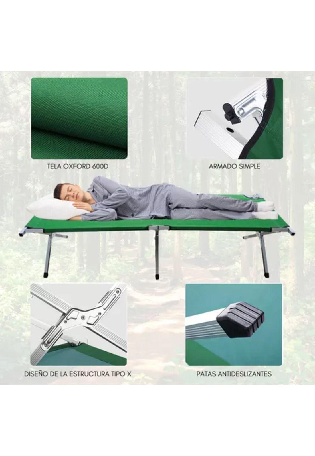 Catre cama campaña camping plegable portátil outdoor militar verde-3