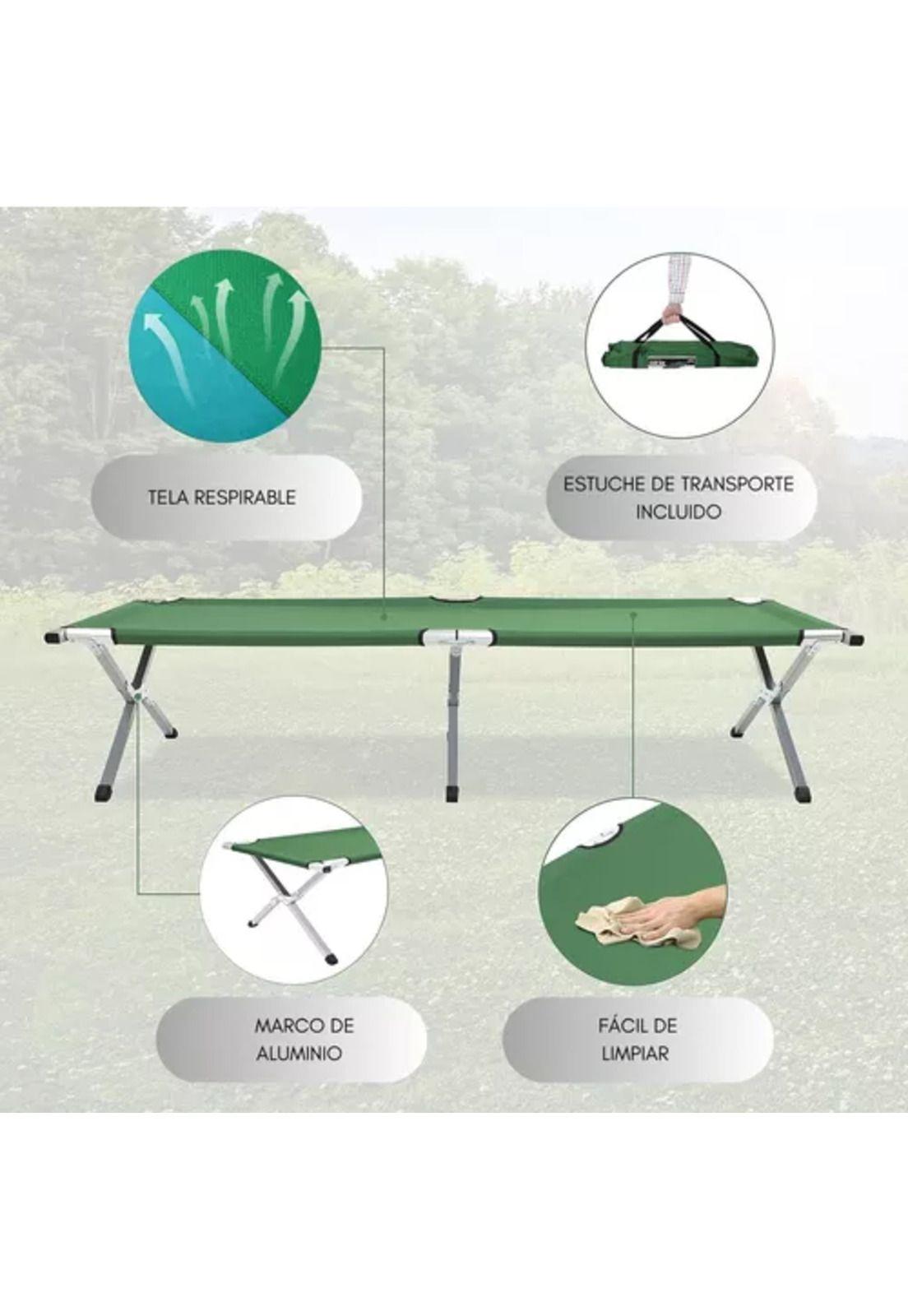 Catre cama campaña camping plegable portátil outdoor militar verde-4