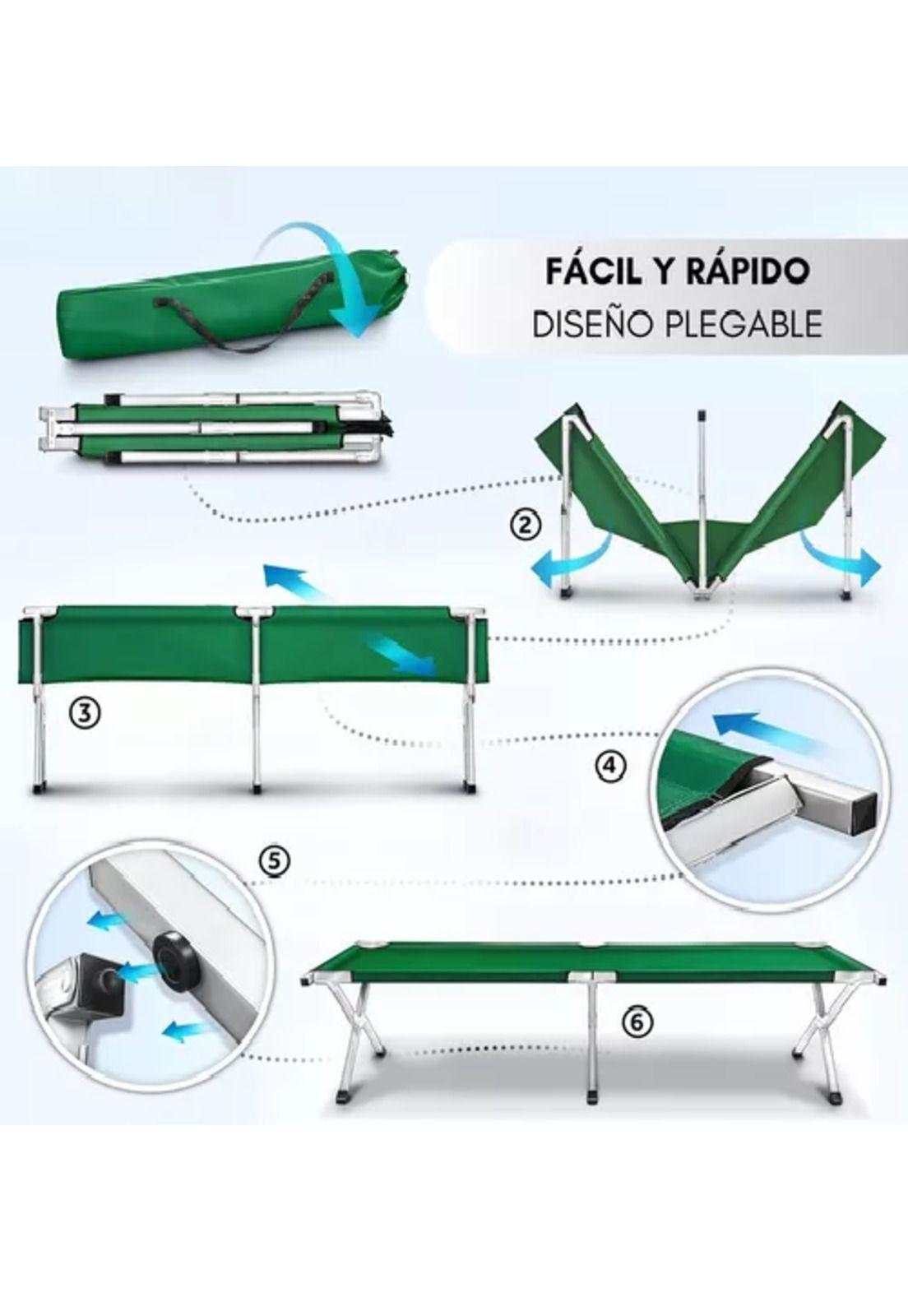 Catre cama campaña camping plegable portátil outdoor militar verde-5