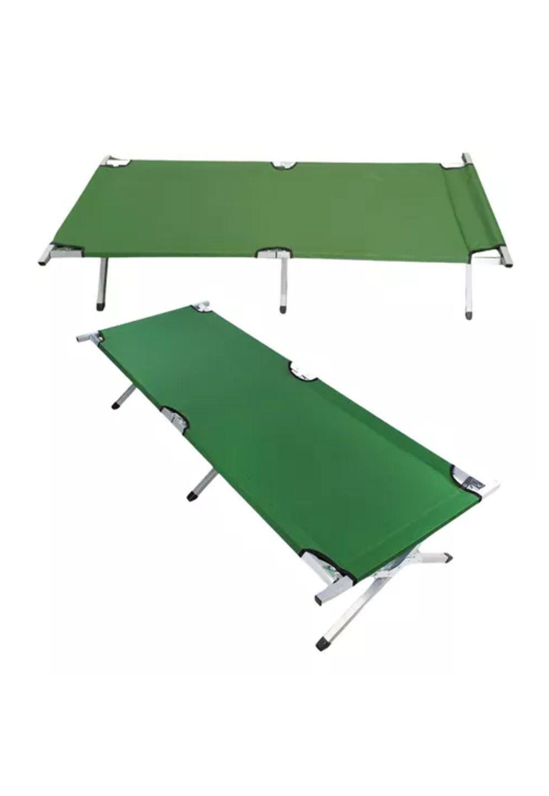 Catre cama campaña camping plegable portátil outdoor militar verde-6