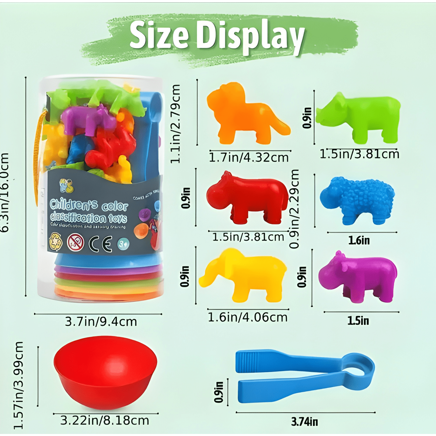 Juego didáctica clasificación montessori selección color #21-1