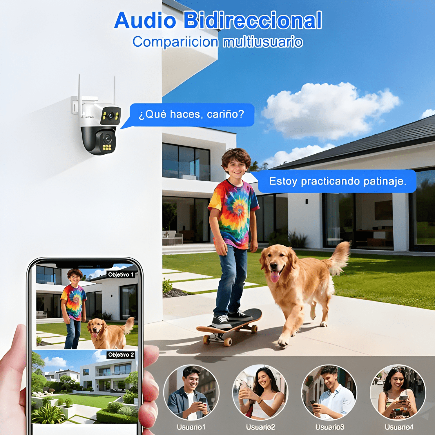 Atsg® 5g/2.4g 2 Lente 2 Pantalla Cámara de Seguridad 12mp-4