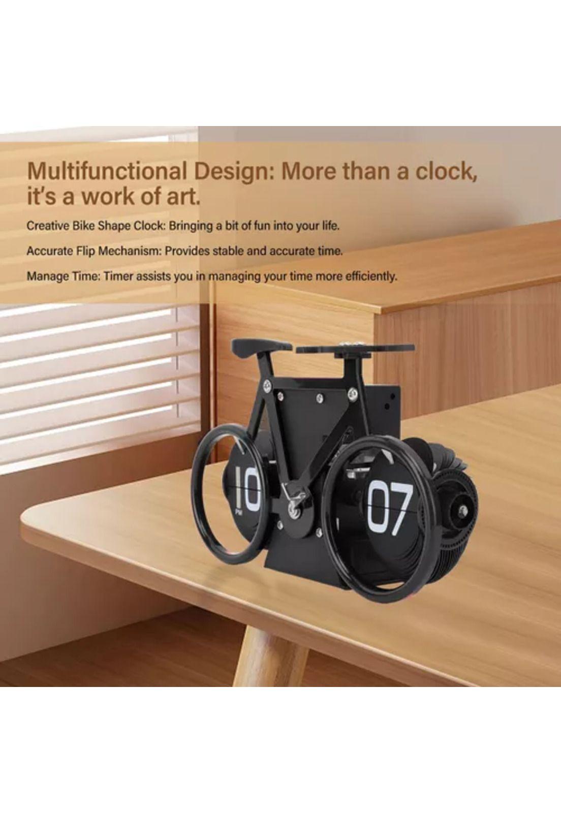 Reloj de escritorio plegable, vintage, con forma de bicicleta-6
