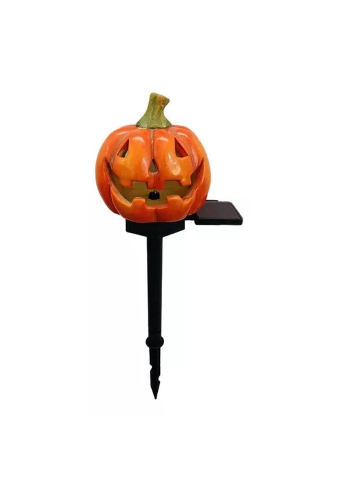 Estaca solar de Halloween, calabaza con luz, decoración de jardín-0