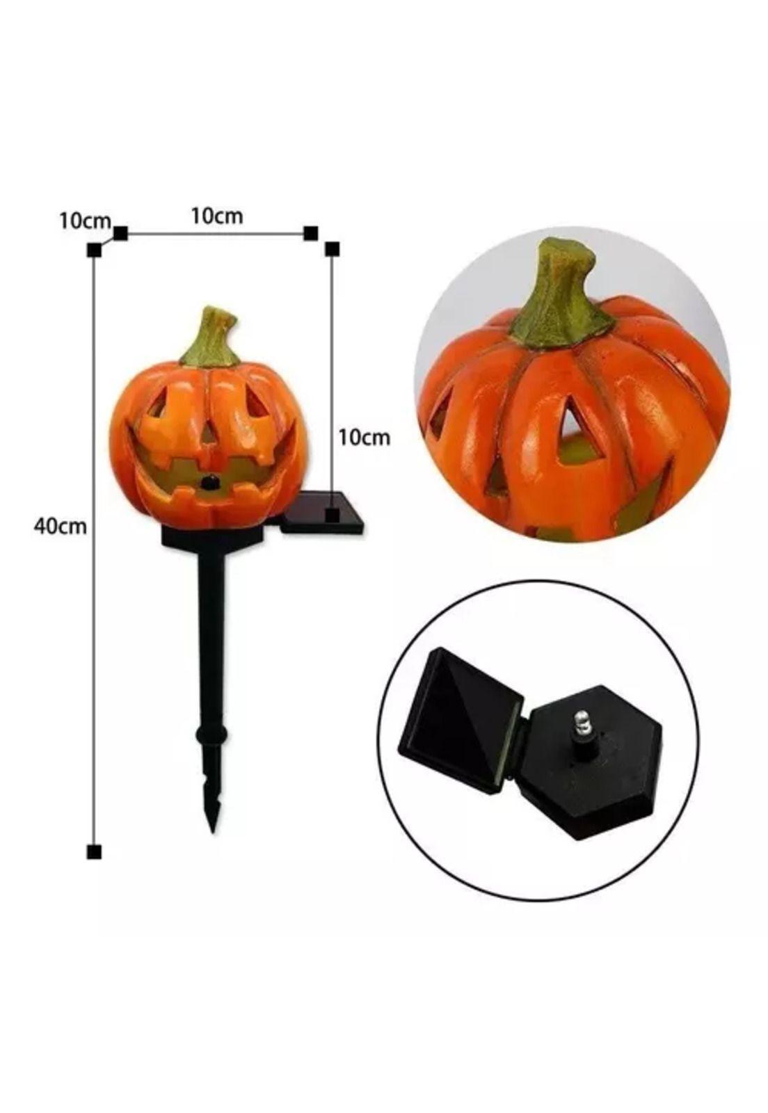 Estaca solar de Halloween, calabaza con luz, decoración de jardín-1