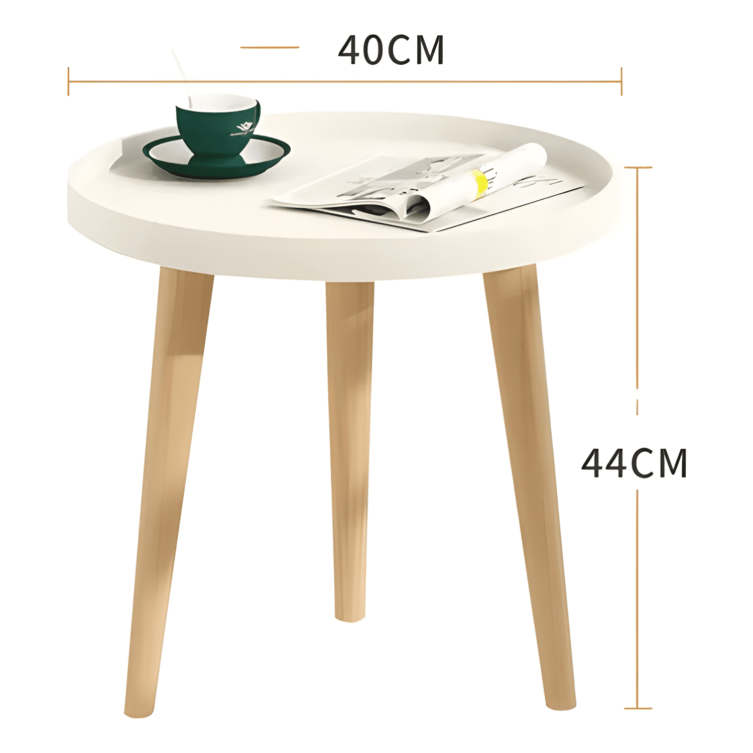 Mesa Redonda De Madera Estilo Moderno 40cm #2-2