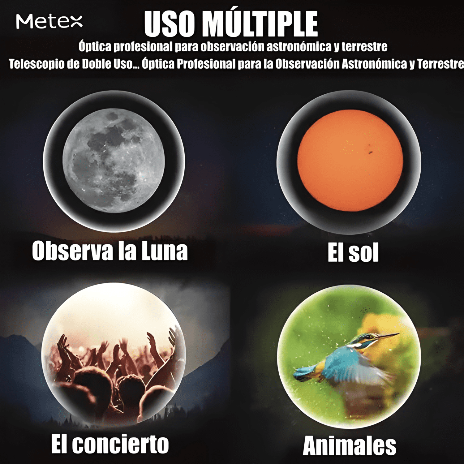 Telescopio Astronómico 70/300mm 150x con Soporte Celular Plu-4